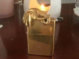 1980s Very Rare And Collectible Zippo 3d Elephant Lighter.