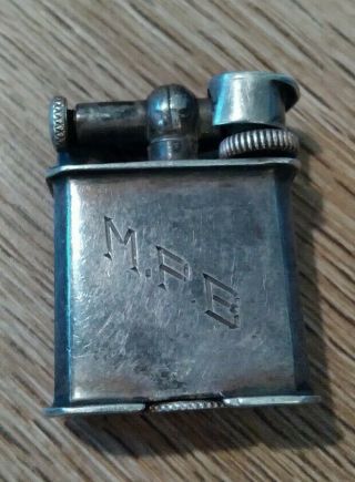 Vintage Silver Mexico Mini Lift Arm Lighter Engraved M.  P.  B.