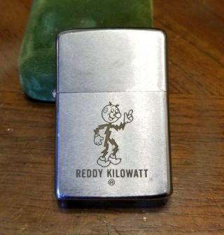 Vtg 1972 Zippo Lighter Advertising Reddy Kilowatt Electric