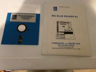 Big Blue Reader 64 For Commodore 64 And 1571 & 1581 File Transfer Utility Ibm Pc