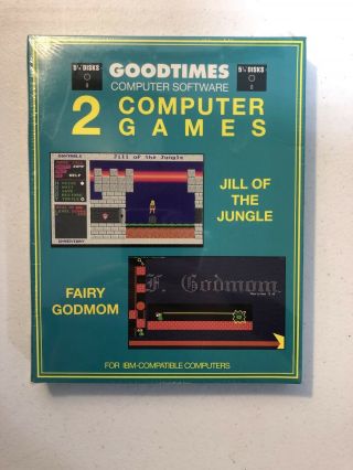 Vintage Goodtimes Computer Software Games 51/4 Disks Jill Of The Jungle/f.  Godmom