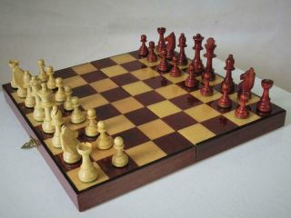 Vintage Modern Italian ? Chess Set Weighted K 65 Mm Andfolding Chess Board
