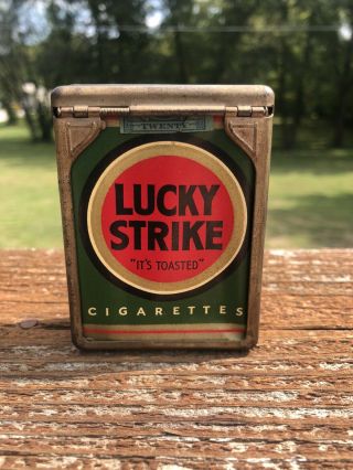 Lucky Strike Green Cigarette Pack Empty Ww2 Era Hold A Pak Case