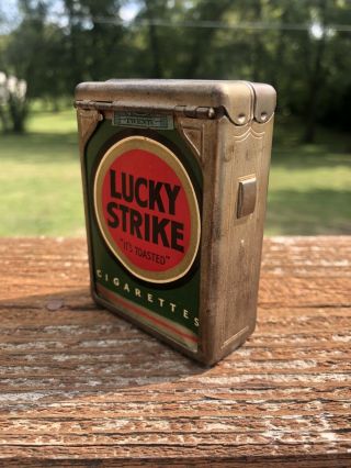 Lucky Strike Green Cigarette Pack Empty WW2 Era Hold A Pak Case 2