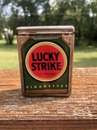 Lucky Strike Green Cigarette Pack Empty WW2 Era Hold A Pak Case 3