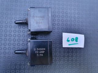 2 X Vintage Aircraft Rotax Switches D5402m 20 Amp 2 - 56 & 3 - 56