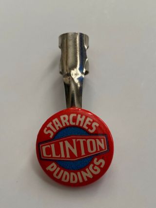 Vintage Advertising Clinton Starches Puddings Pencil Clip