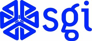 Sgi - Silicon Graphics Logo Vintage - 6.  75 " X 3 " - Set Of 2 - Blue