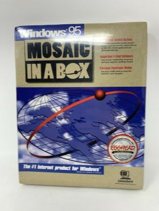 Vintage 1995 Compuserve Software Mosaic In A Box For Windows 95