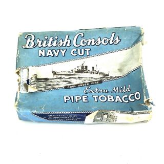 Vintage British Consols Navy Cut Extra Mild Pipe Tobacco Empty Display Package