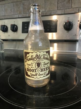 Vintage Frostie Old Fashion Root Beer Bottle Rock Hall Md.  Acl Label