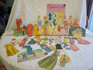 Vtg Cut Career Girls Paper Dolls With Clothes Golden Press 1960