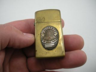 Vintage Double Sided Brass Zippo Lighter L A Police & Seal Of California