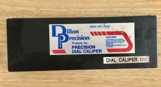 Vintage Dillon Precision Dial Caliper With Case,  0 - 6in,  0.  001.