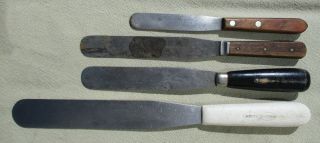 4 Vintage Cake Decorating Tools Icing Spreader Knives Spatula Dexter Landers