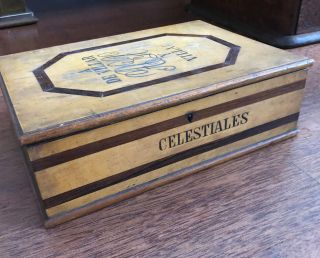 Antique A De Villar Y Villar Celestiales Cigar Box