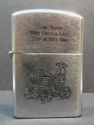 Vintage Vietnam War Lighter 1966/1967 Camp Alpha Your 1st & Last Stop In Vietnam