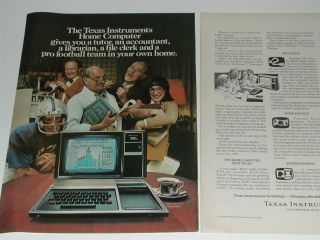 1980 Texas Instruments 2 - Page Advertisement For Ti 99/4 Computer