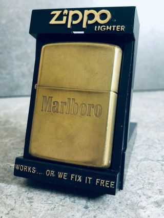 Zippo 1989 Marlboro Solid Brass Promotional Lighter (very Rare)