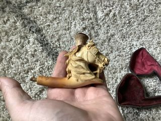 Old Carved Tobacco Pipe (Broken Stem) Two Horse’s 3