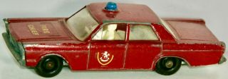 Vintage Matchbox 59 Ford Galaxy Fire Chief Car Made In England By Lesney 1966