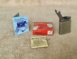 Vintage 1950’s Beattie Jet Lighter With Contents