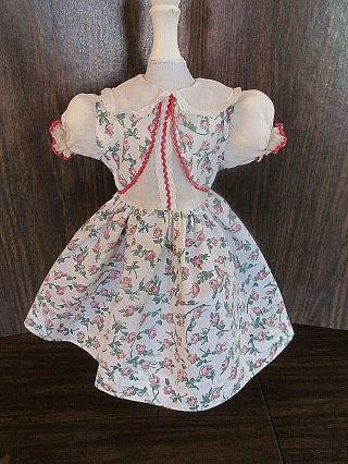 Vintage / Antique Doll Floral Print Dress For Larger Girl Doll