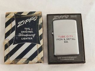 Vintage Bradford,  Pa Zippo Lighter Marked " Tube City Iron & Metal Co.  "