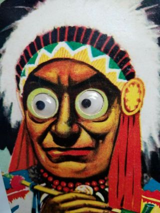 Vintage Postcard Native American Indian Chief Googly Eyes Squeaker Comic Toy Jpn