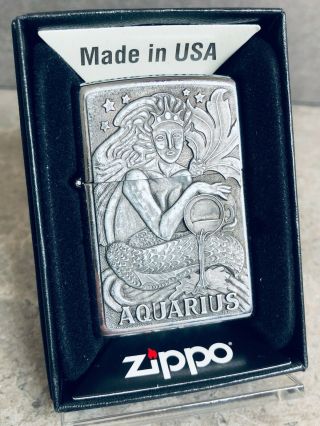 Zippo 1999 Barrett Smythe Aquarius Zodiac Sign Lighter (Very Rare) 3