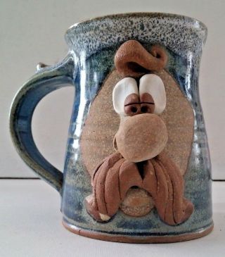 Vintage Wagner Stoneware " Yosemite Sam " Hand Crafted Coffee Mug 3d Pottery