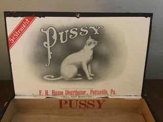 C VERY RARE Antique Pussy Cigar Box 5 Cent 2