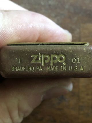 Brass Vintage Zippo Lighter Indian Head 2