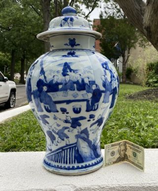 Rare Antique Chinese Porcelain Vase Kangxi Period 100 Boys Scene Qing Period