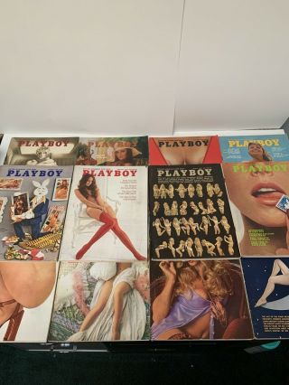 1973 Complete Set (all 12 Months) Of Vintage Playboy Magazines With Centerfolds