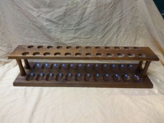 Vintage Decatur Industries Wooden Smoking Pipe Rack Holder Stand Holds 24 Pipes