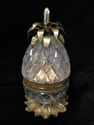Vintage Mid Century Modern Hollywood Regency Brass Pineapple Table Lighter Mcm