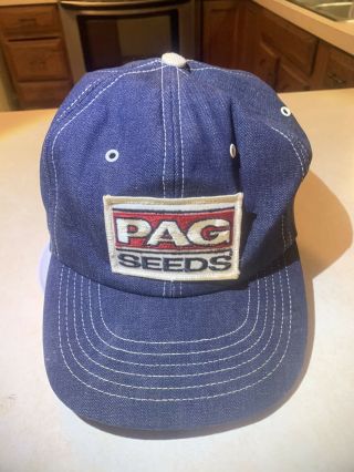 Vintage Pag Seeds Denim Snapback Truckers Hat Cap - Swingster
