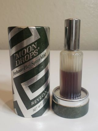 Vintage Revlon Moon Drops Perfume - Plus Spray Mist 1/2 Oz Bottle About 55 To 60