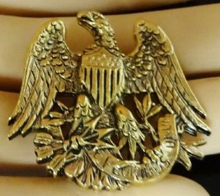 Vintage Gold tone Patriotic American Bald Eagle Brooch Pin by Sarah Coventry 3