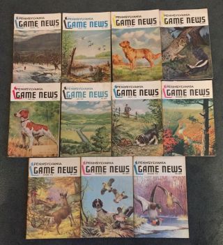 1960 Pennsylvania Game News Magazines Vintage Hunting 11 Months No Feb