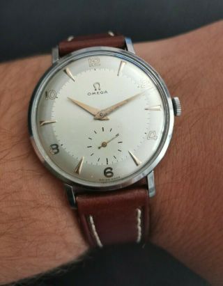 Vintage Very Rare Big Size Xxl Omega 2808 - 1 Hand Winding Stainless Steel 40 Mm
