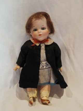 Antique Germany Bisque Head Composition Body 4/0 Baby Doll Glass Sleepy Eyes