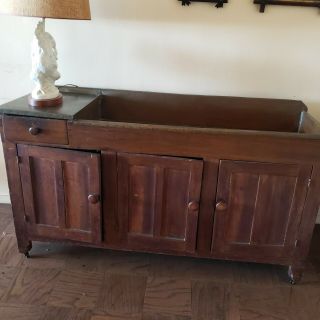 Antique Primitive Handmde Farmhouse Copper Dry Sink 60 
