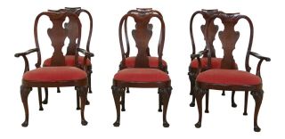 F49866ec: Set Of 6 Baker Mahogany Dining Room Chairs Set