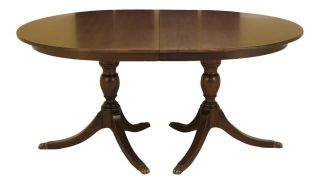 Lf31222ec: Henkel Harris Oval Mahogany Dining Room Table W.  4 Leaves