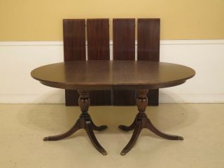 LF31222EC: HENKEL HARRIS Oval Mahogany Dining Room Table w.  4 Leaves 2