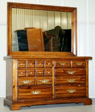 Rrp £6000 Thomasville Bank Chest Of Drawers With Large Mirror Dressing Table