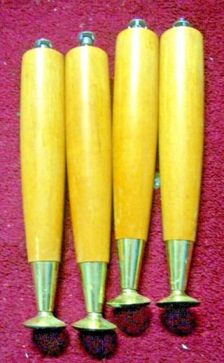 Four Vintage Coffee Wooden Table Legs.  Screw In.  Sell 4 Charity.