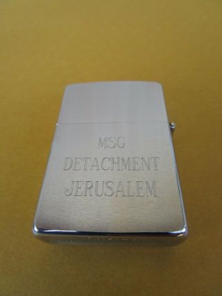 Vintage 1992 ZIPPO Lighter USMC Marine Security Guard Detachment MSG Jerusalem 2